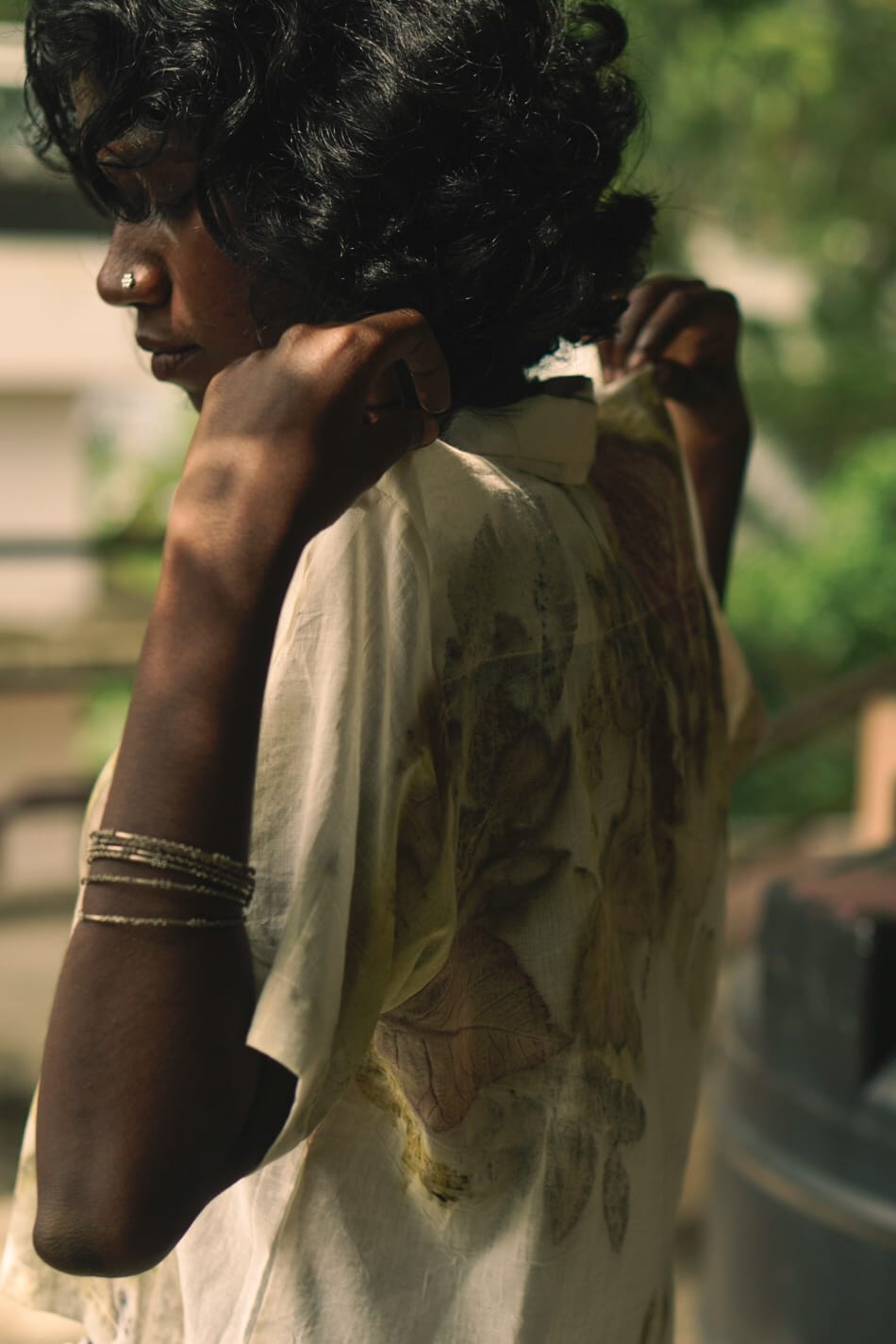 Ecoprinted crop shirt