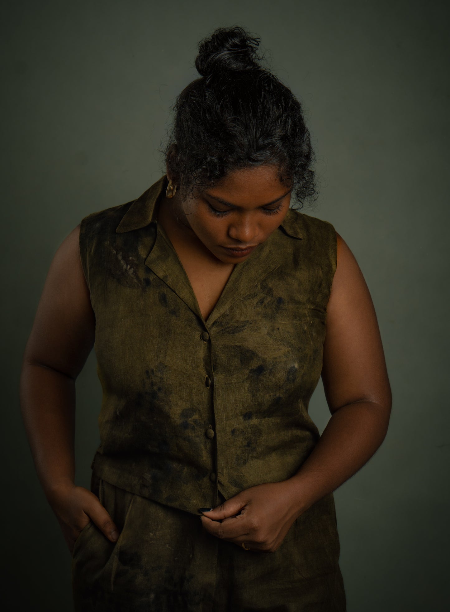 Eco-Printed Linen Coord Set