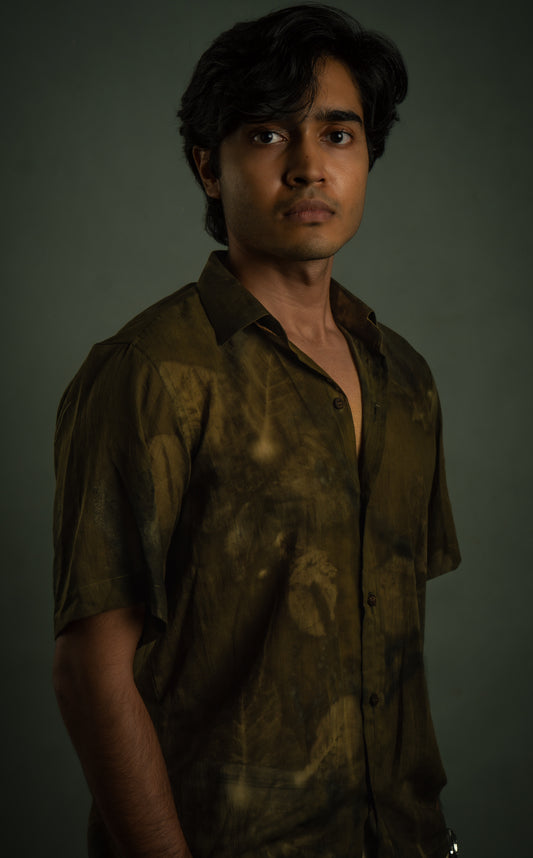 Naturally Dyed Eco-Printed Mulcotton Shirt