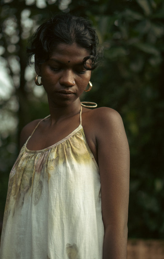 Eco-Printed Halter Neck Dress