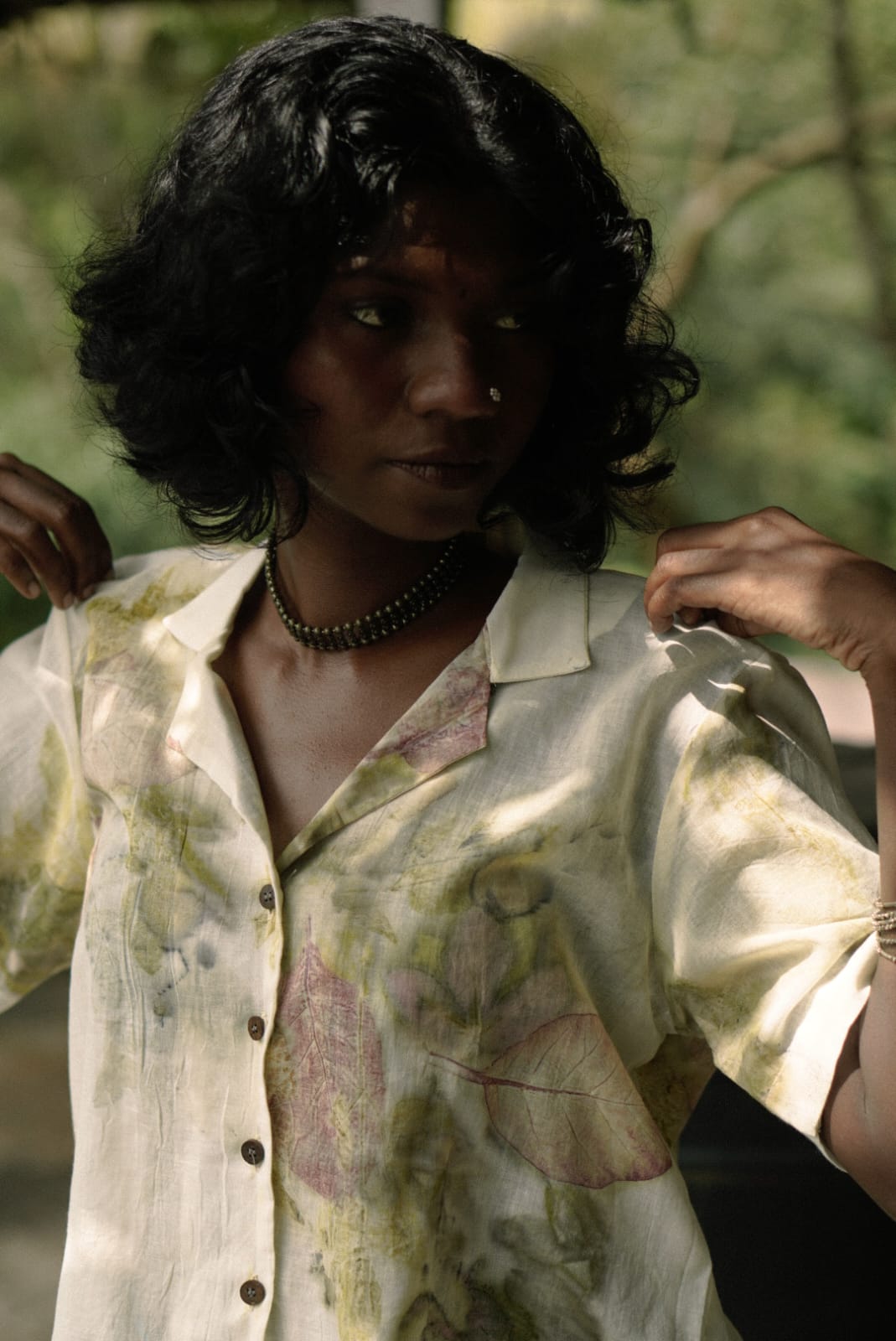 Ecoprinted crop shirt