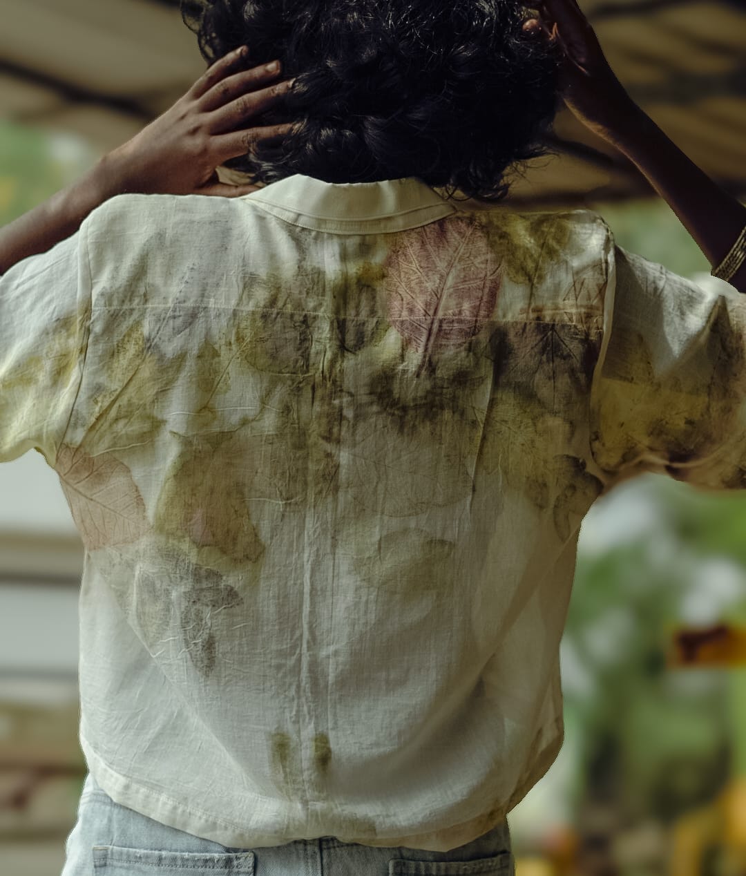 Ecoprinted crop shirt