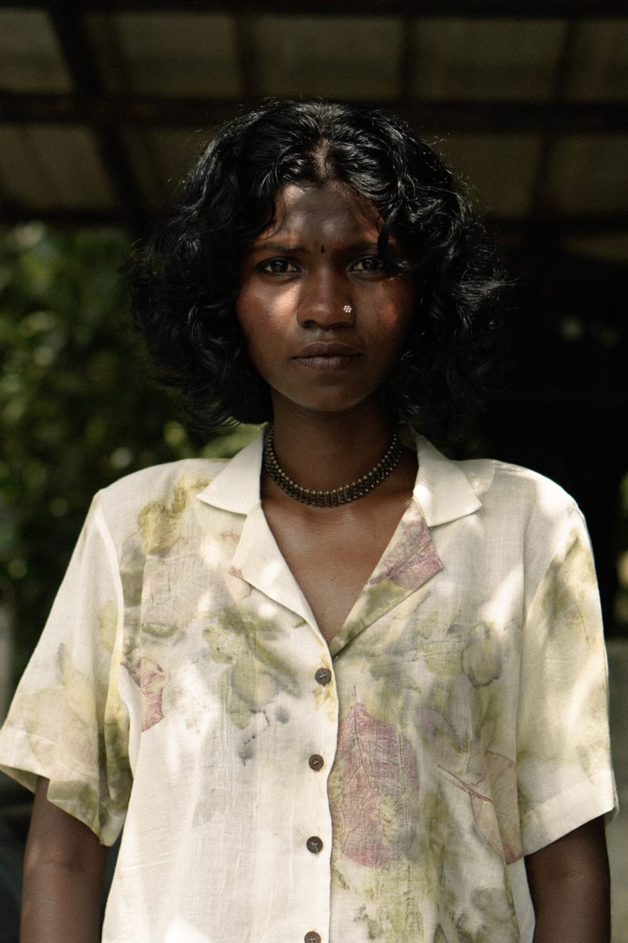 Ecoprinted crop shirt