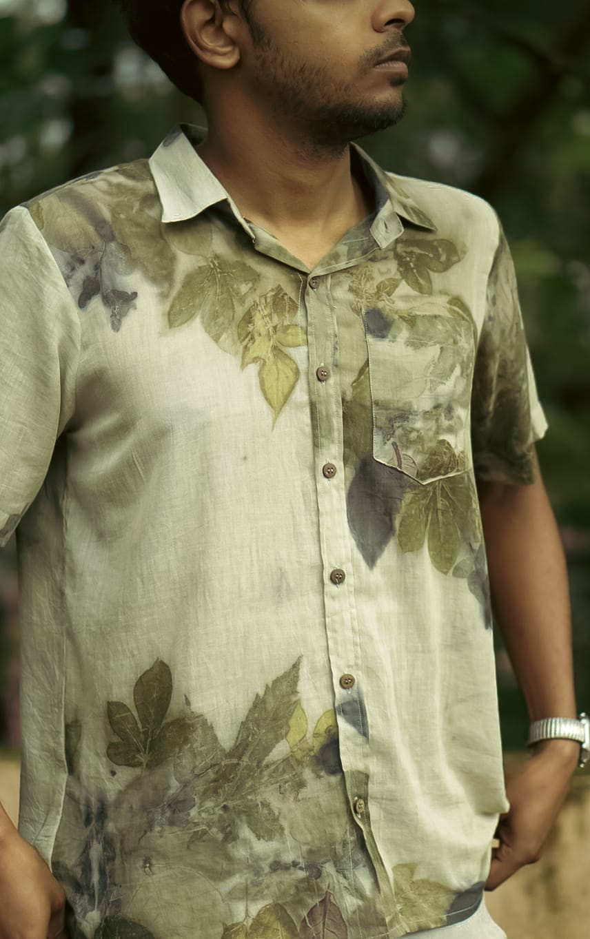 Eco-Printed Gents Shirt